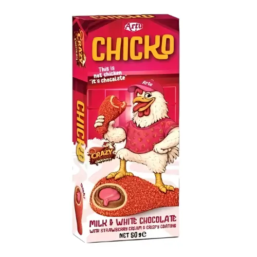 Artu Chicken Strawberry Milk Chocolate 50g