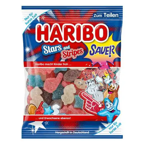 Haribo Stars and Stripes Sauer 175g