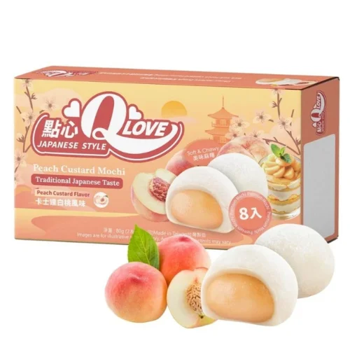 QLove White Peach Mini Mochi 80g