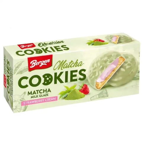 Bergen Matcha Strawberry Cream Cookies 128g