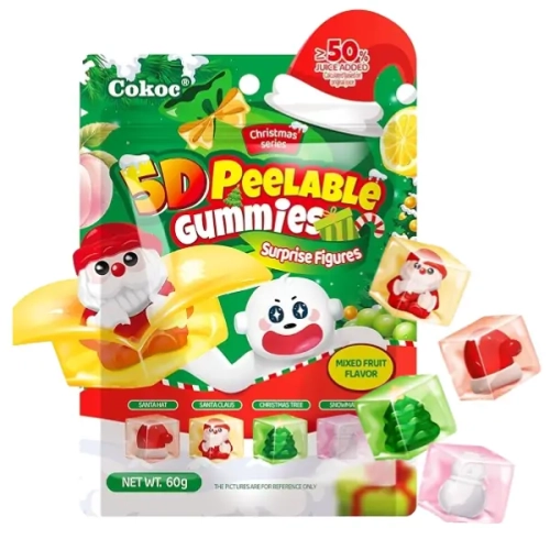 Cokoc Peelable Gummies Mixed Fruit Xmas 60g