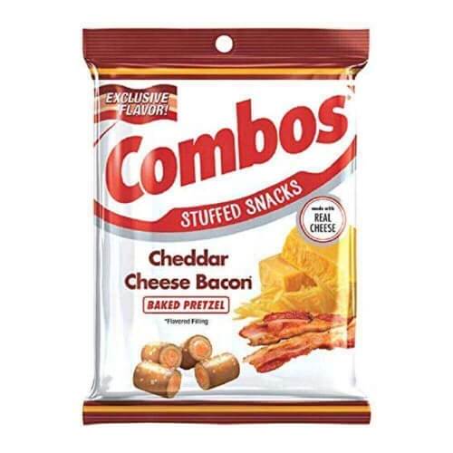 Amerykańskie nadziewane precle Combos Cheddar Becon