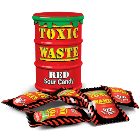 Ekstremalnie kwaśne amerykańskie cukierki Toxic Waste Red Drum Extreme Sour Candy
