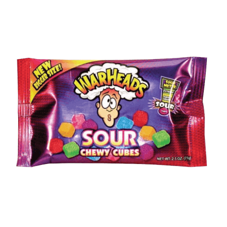 Amerykańskie cukierki Warheads Chewy Cubes, w mniejszym opakowaniu