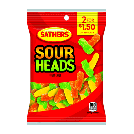 Amerykańskie kwaśne żelki Sathers Sour Heads