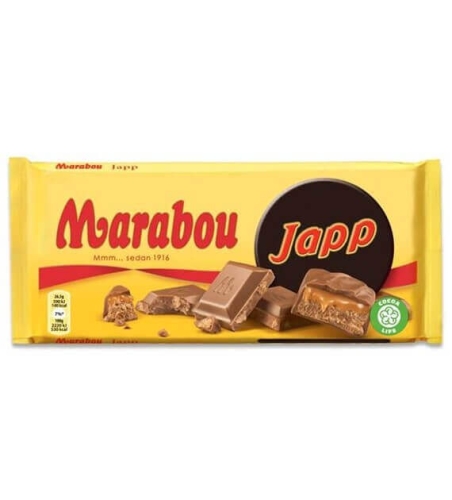 Szwedzka czekolada z dodatkiem karmelowego batonika Marabou Japp
