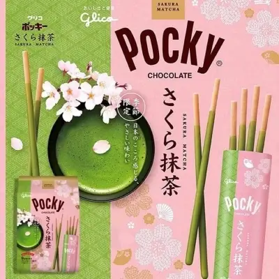 Pocky Spring Limited Sakura Matcha 219g