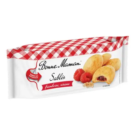 Bonne Maman Raspberry Sesame Shortbread Biscuits 150g
