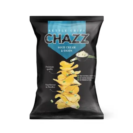 Chazz Potato Chips Sour Cream and Onion Flavour 90g