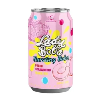 Lady Boba Bubble Tea Peach Strawberry 320ml