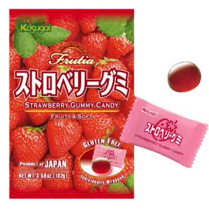 Kasugai Strawberry Gummy Candy 107g