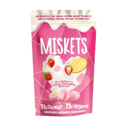 Miskets Biscuit Strawberry White Chocolate 80g